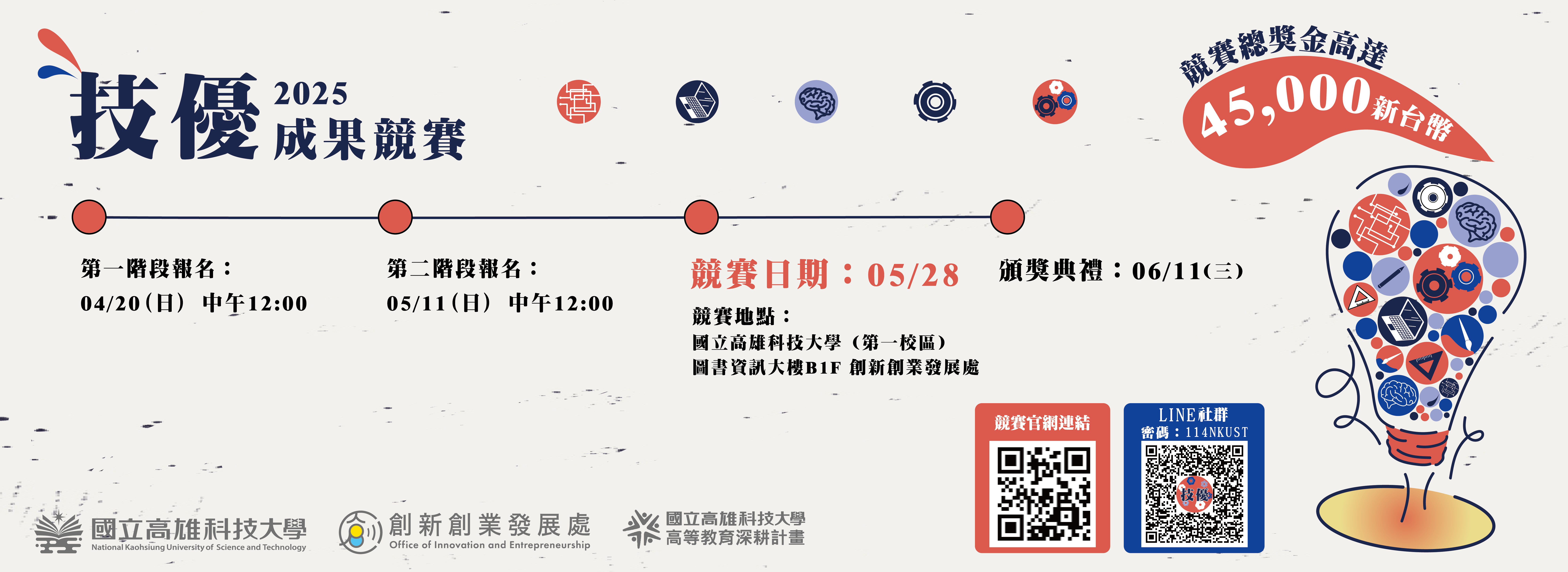 ✨高科大第八屆【技優專題成果競賽】報名開始囉✨